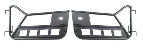 Jeep TJ Front Tube Doors 97-06 Wrangler TJ Black Textured Powdercoat Steel Fishbone Offroad