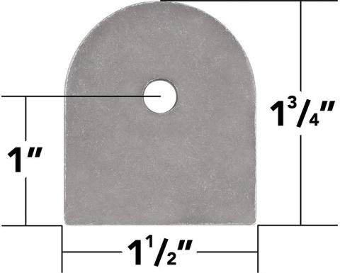 3/16 Inch Thick Weld On Flat Tabs 1.75 Inch 10 Pack Trail Gear