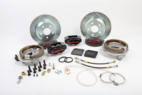 Brake System 12 Inch Rear SS4 w/Park Brake Black Mopar BAER Brakes