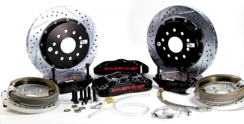 Brake System 13 Inch Rear Pro+ w/Park Brake Black 79-84 Mustang 5 Lug BAER Brakes