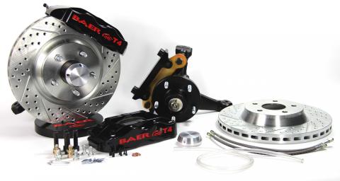 Brake System 13 Inch Front Track4 Black 82-92 GM F Body Modified Stock Spindle BAER Brakes