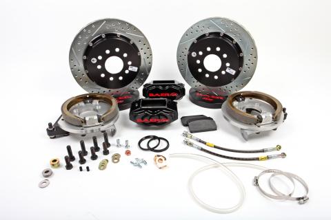 Brake System 13 Inch Rear SS4+ w/Park Brake Black 65-70 Chevy 10/12 Bolt C Clip Axles BAER Brakes