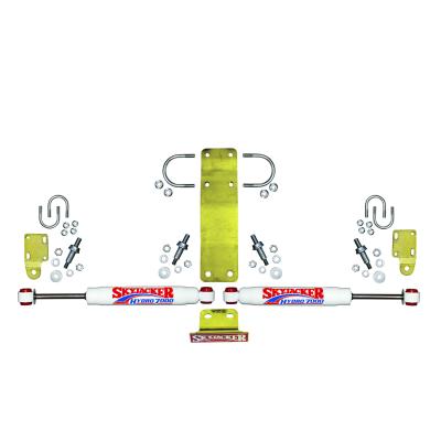 Steering Stabilizer Dual Kit Incl. Hydro 7000 Steering Dampners Brackets Hardware For Use w/OEM Diameter Tie Rod White Skyjacker
