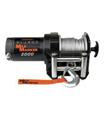 Utility Winch 2000 Lb Capacity 12V DC 50 Foot Steel Cable with Wireless Remote Mile Marker