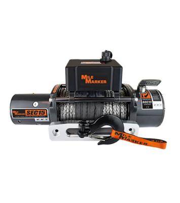 15000 LB Winch w/ 15 Foot Synthetic Rope 6.8 HP Series Wound Motor SEC15 ES Premium Mile Marker