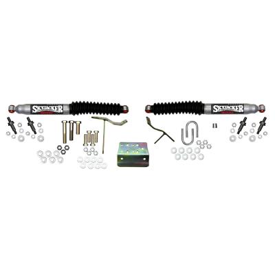 Steering Stabilizer Dual Kit Silver w/Black Boots 03-08 Dodge Ram 2500/3500 Skyjacker