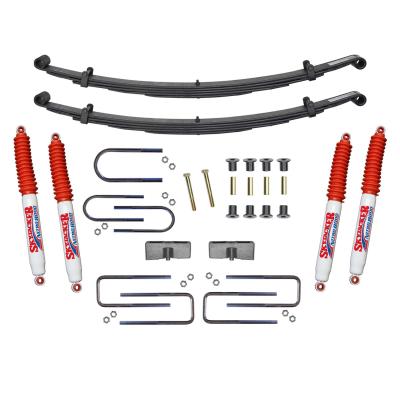 Suspension Lift Kit w/Shock Nitro Shocks 1.5-2 Inch Lift Incl. Front Leaf Springs Front/Rear U Bolt Kits Front Bushing Kit Rear Block Skyjacker