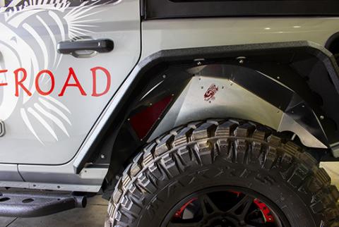 Jeep JL Inner Fenders For 18-Current Wrangler JL Rear Pair Aluminum Raw Fishbone Offroad