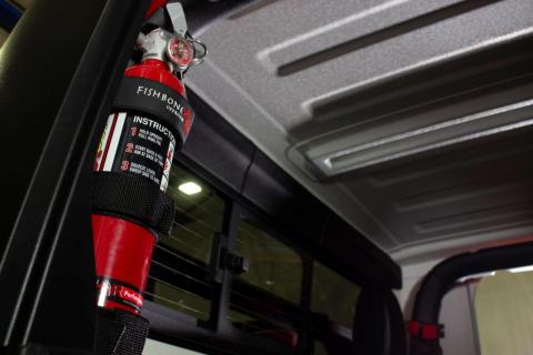 Fire Extinguisher Holder for Padded Roll Bar Black Fishbone Offroad