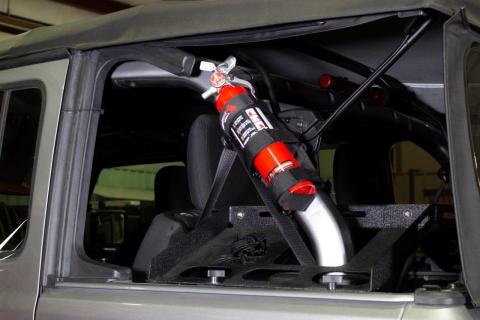 Fire Extinguisher Holder for Padded Roll Bar Black Fishbone Offroad