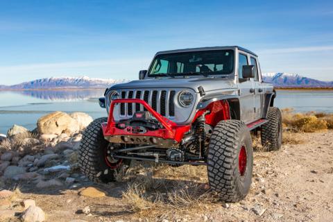 Bare Steel Nighthawk Mid-tube Stinger Front Bumper with Aluminum Skid for JK, JL, and JT - Bare Steel Artec Industries