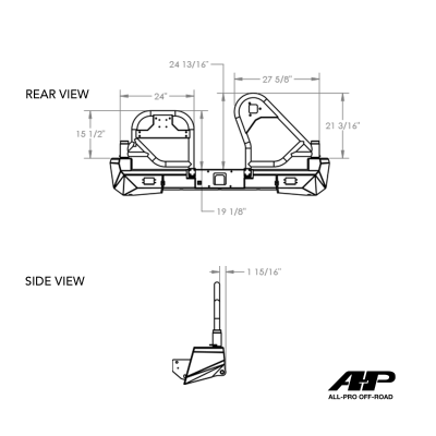 Tacoma High Clearance Dual Swing-Out Bumper 05-15 Toyota Tacoma Bare All Pro Off Road