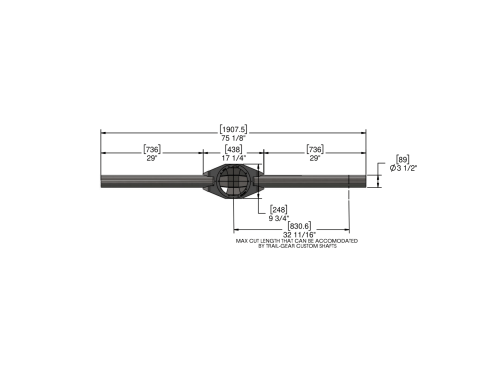 8 Inch Fabricated Front Axle Builder Kit Knuckle Ball 3.5 Inch Diameter 1/4 Inch Wall with Inspection Hole Trail Gear