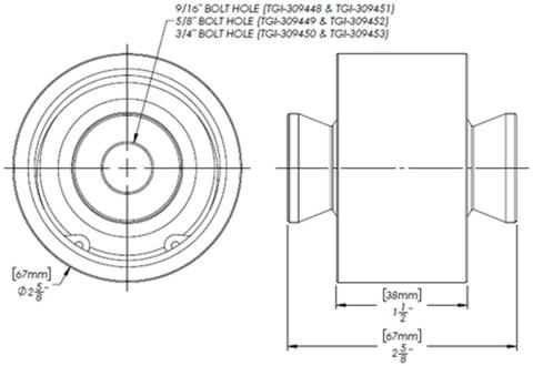 1-inch Uniball Joint Kit - 5/8 Inch Bolt Hole (with Install Tool) Trail Gear