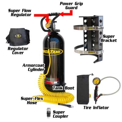 CO2 Tank 20 Lb Package B System 250 PSI Gloss Black Power Tank