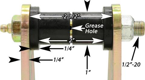 HD Leaf Spring Tow Shackles 76-86 Jeep CJ Front Includes Urethane Bushings HD Greasable Bolts Pair For Use w/ CE-9033F or CE-9033D RockJock 4x4