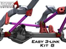 Easy 3 Link Kit G Adjustable Upper link No Tubing Outside Frame Centered Front Driver Rear Passenger Artec Industries