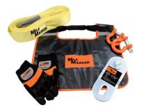 Winch Accessories Kit Includes15 Foot Recovery Strap Gloves Shackles Snatch Block Mile Marker