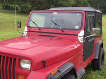 Jeep YJ Mirror Kit Pair 87-95 Wrangler TJ Polished Silver Kentrol