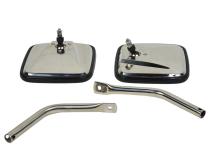 Jeep YJ Mirror Kit Pair 87-95 Wrangler TJ Polished Silver Kentrol